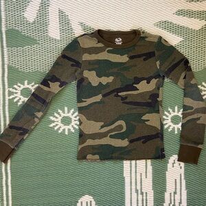 Kids Unisex Camo Thermal Long Sleeve Crew